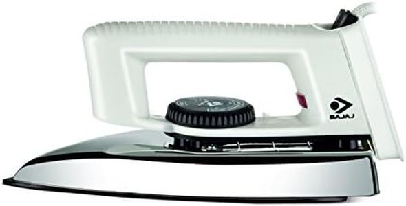 Bajaj Popular Light Weight 1000W Dry Iron | Advance Soleplate And Anti-Bacterial German Coating Technology | 360 Degree Swivel Cord | Cool Touch Handle | 2-Yrs Warranty 【White】