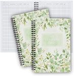 2 Pack Accounting Ledger Book for Bookkeeping - My Account Tracker Expense Notebook for Small Business, Money Spending Record, Check Register (100 Pages) - Light Green Leaf