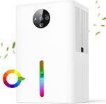 Dehumidifiers for Home, Bathroom Dehumidifier with 1.8L Water Tank and Auto-Off 7 Colors Light, Small Dehumidifier for Bedroom Quiet Energy Saving Mini Dehumidifier for Drying Clothes Closet RV