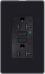 GREENCYCLE GFCI Outlet 20 Amp,20A/125V Ground Fault Circuit Interrupter Receptacle with LED Indicator, Weather Resistant Socket,ETL Certification, Glossy Black