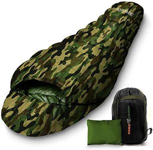 SereneLife Backpacking Sleeping Bag Camping Gear - Mummy Sleeping Bag for Adults/Teens w/Pillow, Bag - Outdoor Lightweight Weather Proof Sleeping Bag - Camping, Hiking Traveling - SLSCA5 (Camouflage)