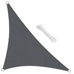 Sun Shade Sail HDPE Breathable 98% UV Block Garden Patio Outdoor Sunscreen Awning Canopy with Free Ropes(Grey, 16' x 16' x 22.64')