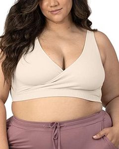 Kindred Bravely Sublime Adjustable Crossover Busty Nursing Bra | Wireless Maternity for F, G, H, I Cups (Stone, X-Large-Busty)