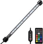 NICREW Submersible RGB Aquarium Light, Underwater Fish Tank Light with Timer, Multicolor LED Light with Remote Controller, 11 Inches