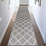 SHACOS Hallway Runner Rug 2'x10' Washable Long Runner Rug Non Slip Water Absorbent Entryway Rug Runner Indoor Entrance Floor Mat for Kitchen Laundry Room, Light Gray