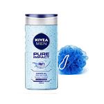 NIVEA Men Pure Impact Shower Gel, 250ml With Free Loofah