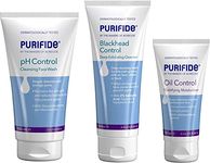 PURIFIDE by Acnecide Ultimate Control Skincare Set, Clear Skin with Oil Control Moisturiser (50g) for Shine Control, Blackhead Control 2% SA BHA Exfoliator (120ml) & pH Control Cleanser (150ml)