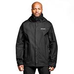 Berghaus Mens Rg Alpha 2.0 Jacket, Extra Breathable, Durable, Lightweight Coat Waterproof Shell, Black, L EU