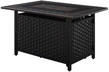 Aspect Living Rectangular LPG/NG Gas Fire Pit Table 45K BTU w/Burner Lid, Cover, Fire Glass #65151