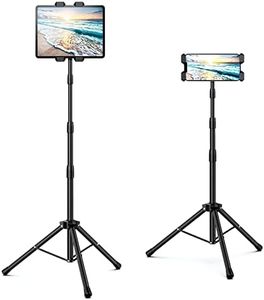 Raking Ipad Stand Floor, Ipad Tripod Stand Cellphone Stand with Height Adjustable Tablet Tripod Mount with 360° Rotating for Ipad pro 12.9, Ipad air Mini and 5.5"-12.9" Cellphone Tablet