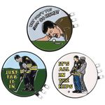 OUZHOU Happy-Gilmore Golf Accessories, 3pcs Golf Ball Marker with Magnetic Hat Clip For Golf Gloves Hats Bags Caps Visor Belt Pocket Lot,Fathers Day Birthday Gift