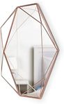 Umbra Prisma Modern Geometric Shaped Oval Mirror Wall Decor for Bedroom, Bathroom, Living, Dining Room, 22.5" Length x 17" Height x 3.75" Width, Copper Decor