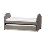 Baxton Studio Alair Fabric Upholstered Daybed with Guest Trundle Bed Twin Grey, 424-7301-AMZ