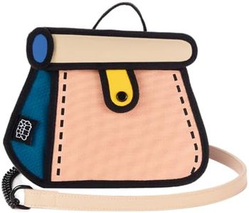 Original 2D Cartoon Crossbody Bag (Cake) - Fun Pop Art, Jump From Paper Novelty Cross Body Shoulder Bags for Senior Year and Women, in Travel (Beige)
