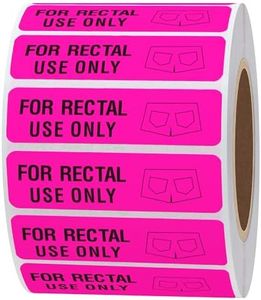 Hybsk for Rectal Use Only Stickers 1.5" x 0.375" Fluorescent Red Stickers with Permanent Adhesive 500 Labels Per Roll (Fluorescent Pink)