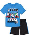 THOMAS & FRIENDS Tank Engine Graphic T-Shirt and Shorts Outfit Set Infant to Big Kid, Blue, 18 Months