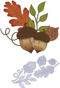 CYFUN DESIGN Acorn Cutting Dies for Card Making Leaf Cutting Dies for Scrapbooking Embossing Stencil for Crafts Photo Album Decor Handmade Paper Cards Decoration