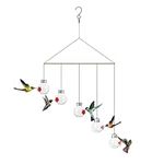 Generic Wind Chime Hummingbird Feeder,Hangable Charming Hummingbirds Feeders - Lightweight Handmade Outside Feeders Window Decor Ornaments for Front Porch, Deck, Terrace, Backyard