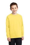 Port & Company® Youth Long Sleeve Core Cotton Tee Yellow S