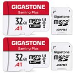 Gigastone 32GB 2-Pack Micro SD Card, Gaming Plus, A1, Nintendo-Switch Compatible, High Speed 90MB/s Full HD Video Recording, Micro SDHC UHS-I U1 Class 10