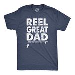 Mens Reel Great Dad T Shirt Funny Fathers Day Fishing Tee Gift for Fisherman Mens Funny T Shirts Dad Joke T Shirt for Men Funny Fishing T Shirt Novelty Navy - S