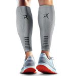 Calf Compression Sleeves for Men & Women (Ideal for Sports, Running & More) (One Pair) (Grey) (Medium) [M]