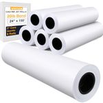 VOISEN 6 ROLLS Plotter Paper,CAD Bond Rolls 24" x 150',33lb,Bond Paper on 2" Core for CAD Printing on Wide Format Ink Jet Printers