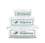 NFL Miami Dolphins Glass Food Conta