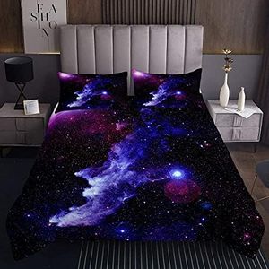 3D Galaxy Coverlet Universo Galaxy Colcha espacio exterior cielo estrellado nebulosa noche edredón conjunto astrología cama 3pcs king