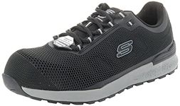 Skechers Men's Bulklin Comp Toe Trainers, Black Textile Synthetic, 10 UK