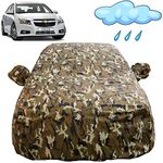Autofact Waterproof Car Body Cover Compatible with Chevrolet Cruze (2009 to 2016) with Mirror Pockets (Camouflage Design)