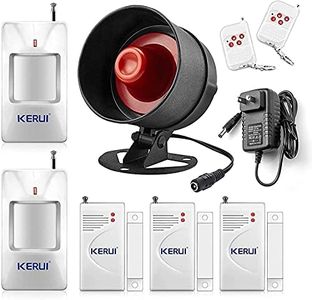 KERUI Standalone Home Office Shop Security Alarm System Kit,Wireless Loud Indoor/Outdoor Weatherproof Siren Horn with Remote Control and Door Contact Sensor,Motion Sensor,Up to 115db,NO WiFi/GSM/APP