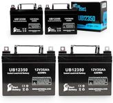4-Pack UB12350 Universal Sealed Lead Acid Battery (12V, 35Ah, L1 Terminal, AGM, SLA) Replacement - Compatible with Regal, Kawasaki Teryx, Power Wheelchair, Kubota B7100, BX2200