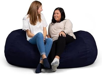 Big Joe Fuf Media Lounger Foam Beanbag Chair Navy Plush