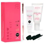 Renata Beauty Brow Tint Kit – Eyebrow Tint Set – Dye Kit with Color Tint, Cream Developer and Styling Brush – Long-Lasting Effect Up to 4 Weeks – 30 Applications [Black]