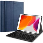 ProCase Keyboard Case for iPad 10.2 Inch 2021 2020 2019 (9th / 8th / 7th Generation), Lightweight Smart Cover with Magnetically Detachable Keyboard, for iPad 7 / iPad 8 / iPad 9 –Navy