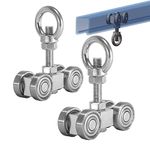 SKTREX 4 Wheel Silent Trolley Assembly Rollers Four Bearing Trolley Assembly for 1-5/8" Wide and All 1-5/8" or Taller Strut Channel with M10 Bolt and Lifting Eye Nuts