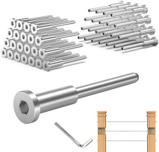 TooTaci 60 Pack Invisible Cable Railing Kit for 2"x2" Wood/Metal Posts, T316 Stainless Steel 1/8" Invisible Receiver and Swage Stud End, 1/8" Cable Railing Tensioner Hardware for DIY Balustrade,Porch