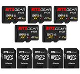 Ritz Gear Extreme Performance Class 10 V30 A1 U3 MicroSDXC 64GB Memory Card (5-Pack) Compatible with Nintendo Switch, Smartphones, Action Cameras, Security Cams and More