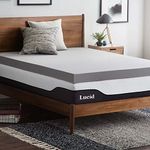 LUCID 10 cm Bamboo Charcoal Memory Foam Mattress Topper - Activated Charcoal - Breathable Mattress Topper, European Single (90 x 200 cm)