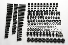 169PCS Black Full Fairing Bolt Kit Fasteners Nuts Screw For KAWASAKI ZX-6R 07 08 by GHmotor