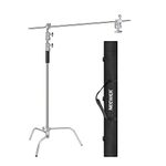 NEEWER 10 Feet/3 Meters C-Stand Light Stand with 4 Feet/1.2 Meters Extension Boom Arm, 2 Pieces Grip Head and Carry Bag for Photography Studio Video Reflector, Umbrella, Monolight, etc (Basic Version)