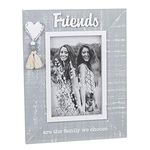 Home Inspirations Shabby Chic Cool Grey and White Heart and Tassel Frame 4 x 6 - Friends