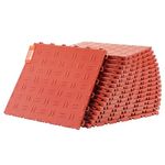 VEVOR Garage Tiles Interlocking, 12 x 12 x 0.53 inch 25 Pack Garage Floor Covering Tiles, Non-Slip Double-Sided Texture Garage Flooring Tiles, for Garages, Basements, Repair Shops, Red