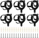 6 Counts Horse Bridle Rack Bridle Bracket Bridle Hooks Horse Tack Storage Halter Hanger Metal Bridle Holder with Tubes and Screw for Horse Barn Supplies, Black