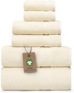 100% Organic Zero-Twist Cotton Towels - GOTS Certified Luxury Bath Towels - Ultra Soft & Plush 700GSM Long-Staple Cotton - 6 Piece Towel Set (Papyrus)