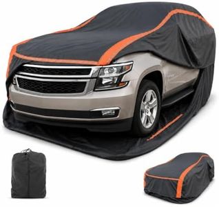 SUV Patented Fully Enclosed Car Cover Waterproof All Weather 2-in-1 for Cadillac XT6 Chevrolet Tahoe,GMC Yukon,Lexus TX Automobiles Universal Fit SUV Length 202-212 Inch Exterior Covers 6-Layer 500D