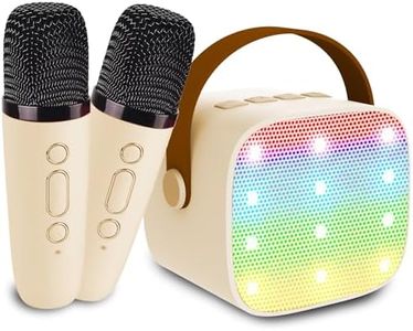 Mini Karaoke Machine for Kids & Adults, Kids Toys for Girls & Boys Gifts, Bluetooth Speaker with 2 Wireless Microphone for Kids Adults Toddler Girls Home Party Birthday Gifts
