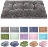 WONDER MIRACLE Fuzzy Deluxe Pet Beds, Super Plush Dog or Cat Beds Ideal for Dog Crates, Machine Wash & Dryer Friendly (15" x 23", S-Eagle Grey)