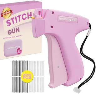 Stitch Gun for Clothes Sewing, Tagging Gun for Clothing w/2000 Clear/Black Micro Tags Scissors Case, Stitchy Quick Clothing Fixer Gun, Clothing Stitch Gun Micro, Quick Stitch Gun, Hemming Tool,Hem Gun